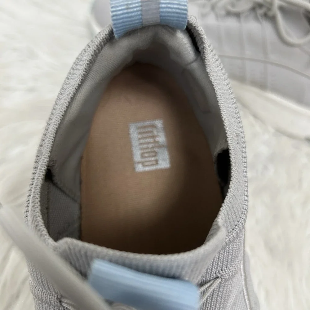 FITFLOP SOFT LILAC VITAMIN FF E01 KNIT SPORTS TRAINER SHOES SNEAKERS SZ 8.5 GRAY
